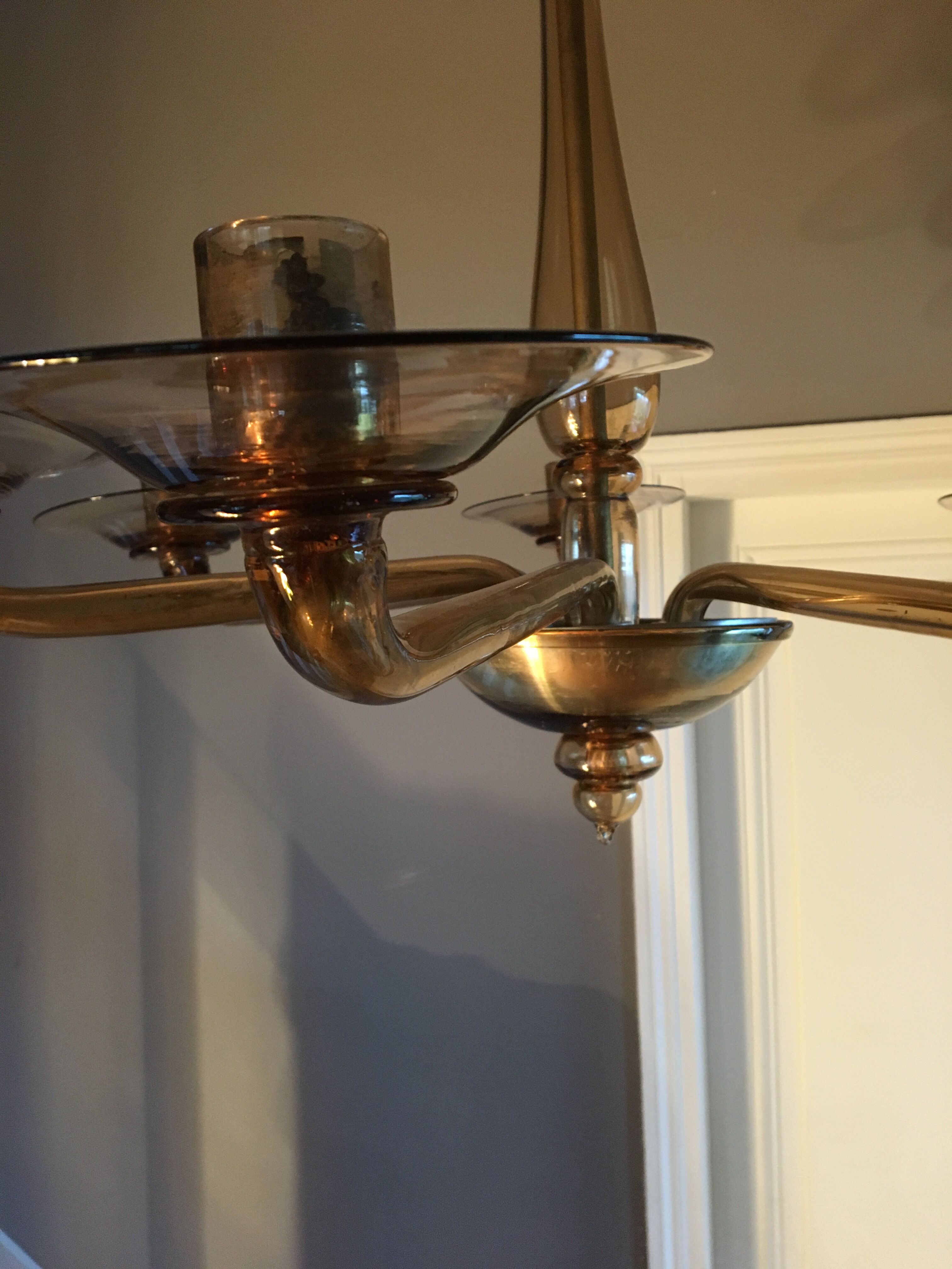 Blown glass chandelier