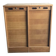 Mid-century industrial haberdashery cabinet in brown oak, double tambour, 1950s.