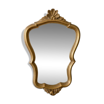 Rare Rococo Courtesy Mirror "Shell" – Patinated Gilding and Patina