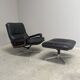 King chair with hocker by Strässle, 1960s