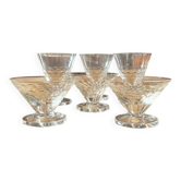 6verres vintage en verre ciselé VD  made in Belgium