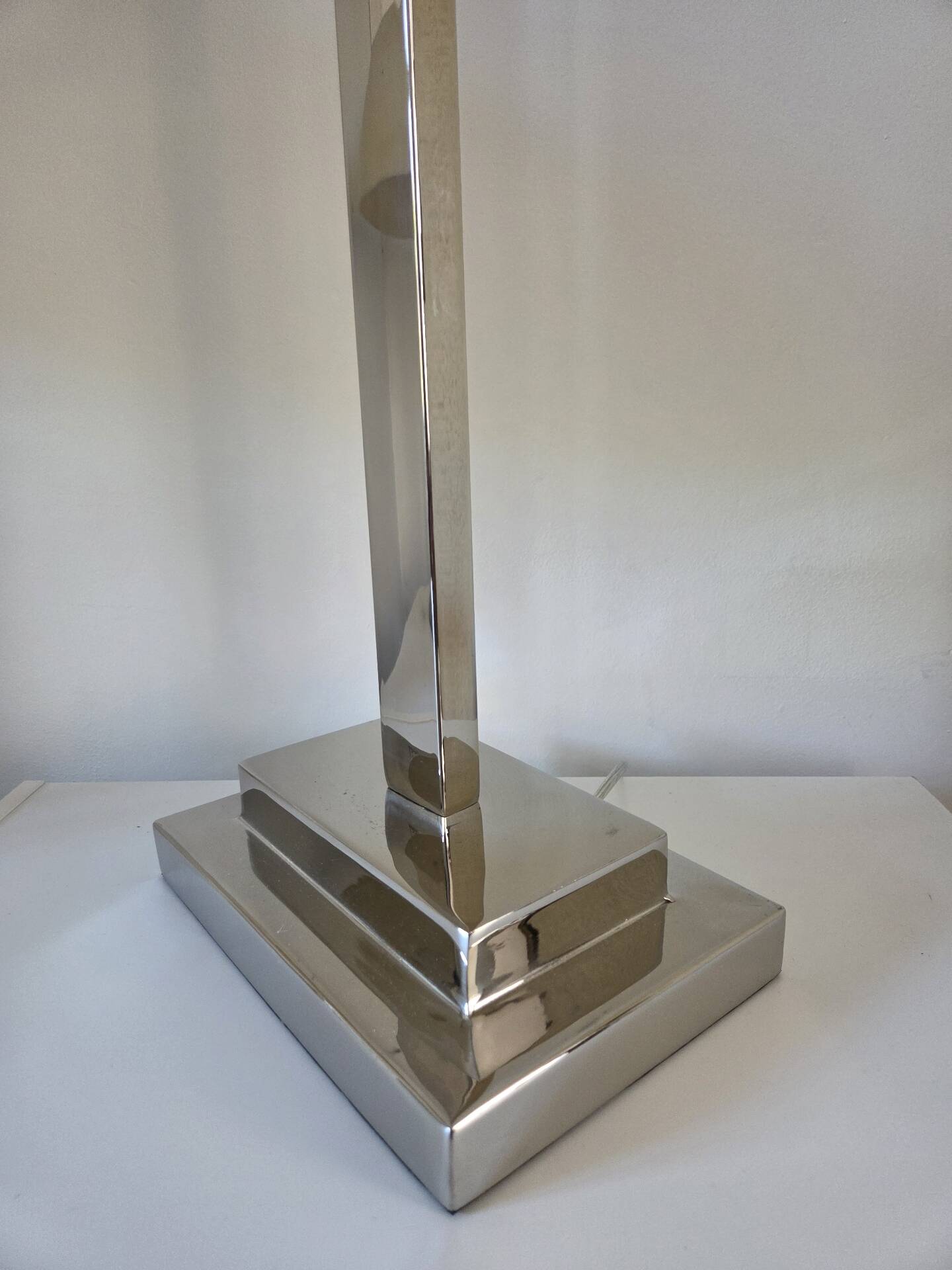Large chrome lamp base