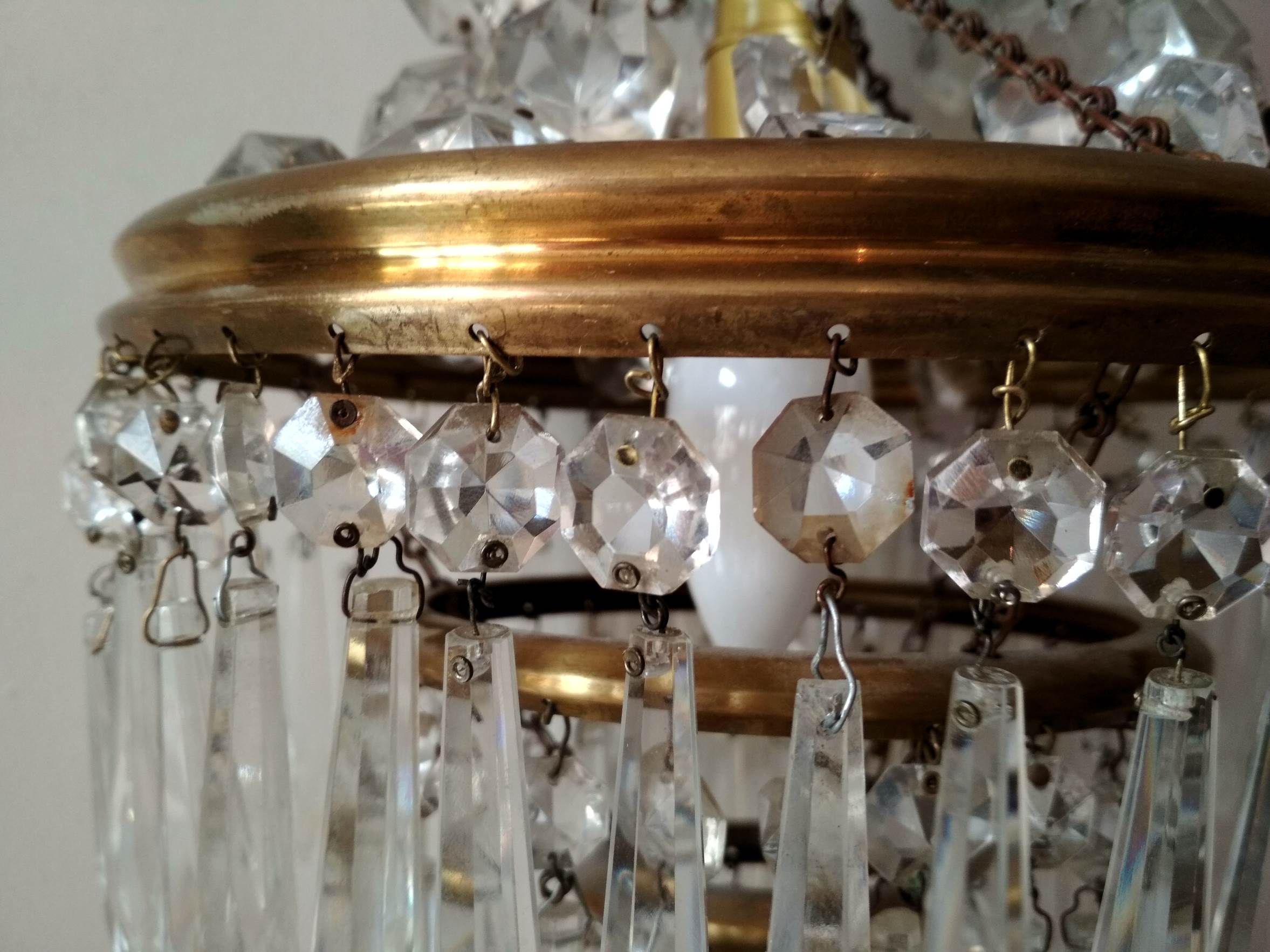 Cut glass stamped chandelier