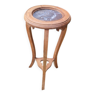 Antique Louis XV style stool in wood and marble.