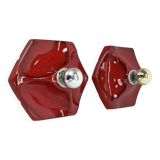 Set of Two SPACE AGE Ceramic Fat Lava Wall Lights by Hustadt Lights Germany