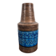 Terracotta vase with trifoglio decoration, ceramic by Aldo Londi for Bitossi, Italy, 1960.