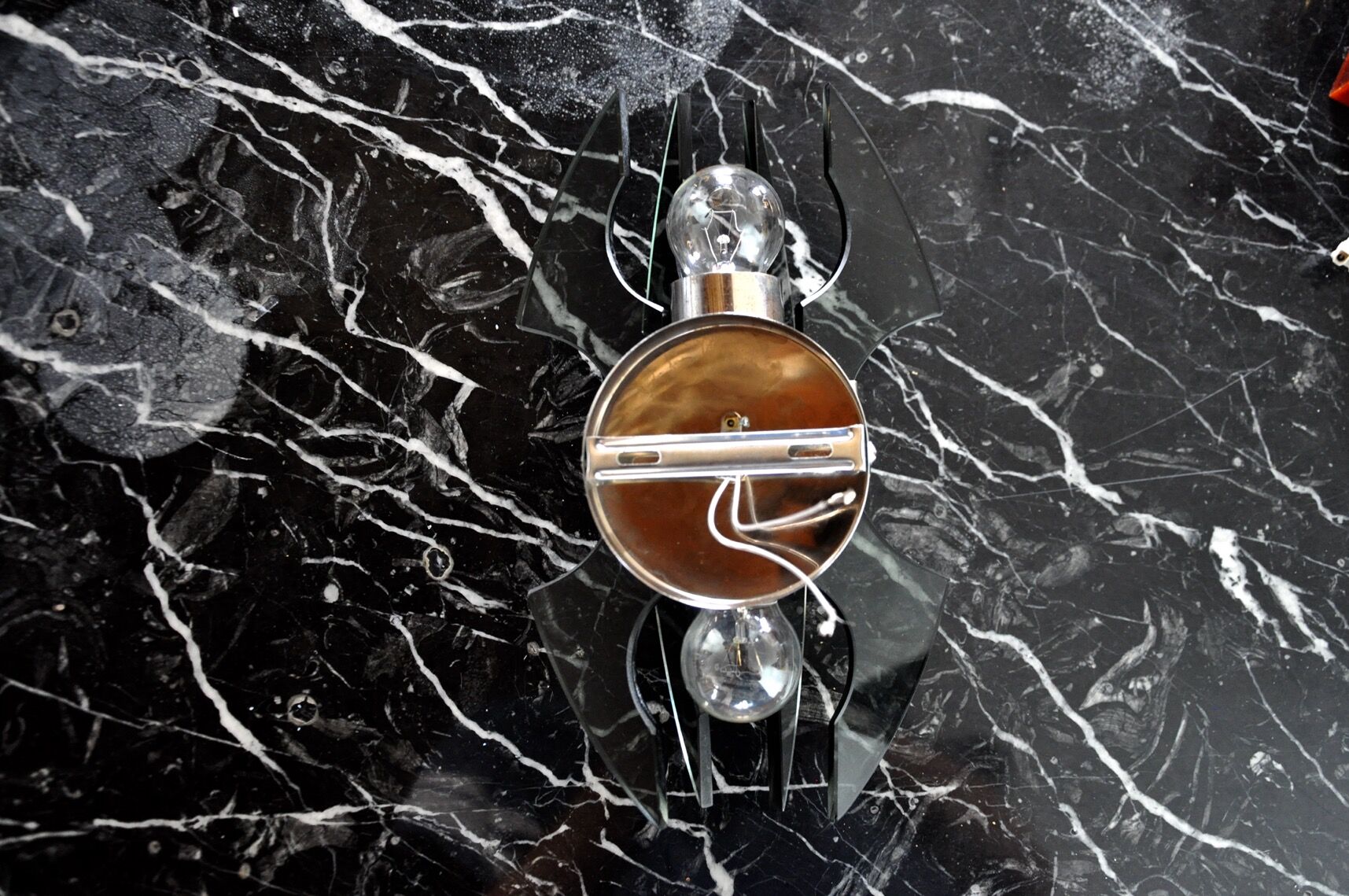 Veca wall lamp, carved murano glass, italy, 1970