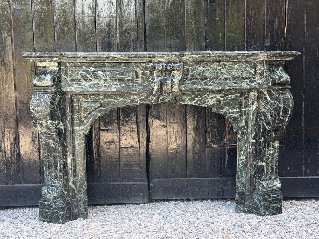 Cheminée Napoléon III en marbre vert antique, vers 1880