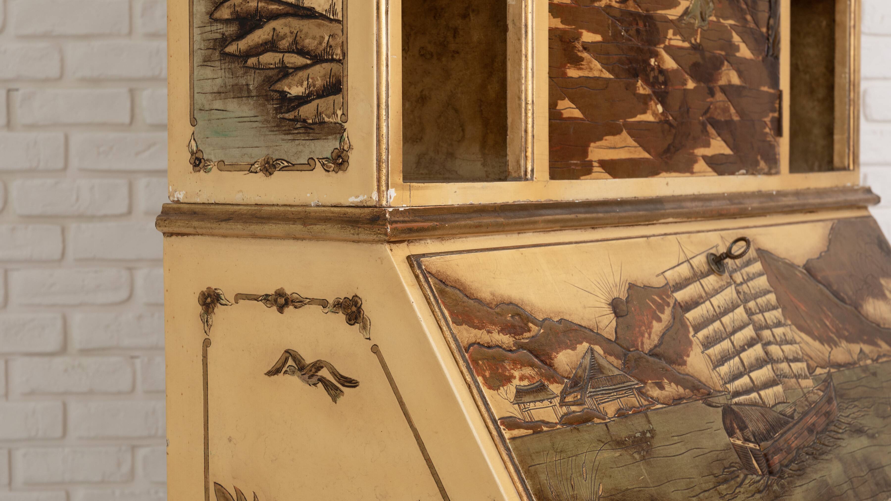 Desk with oriental motifs in relief