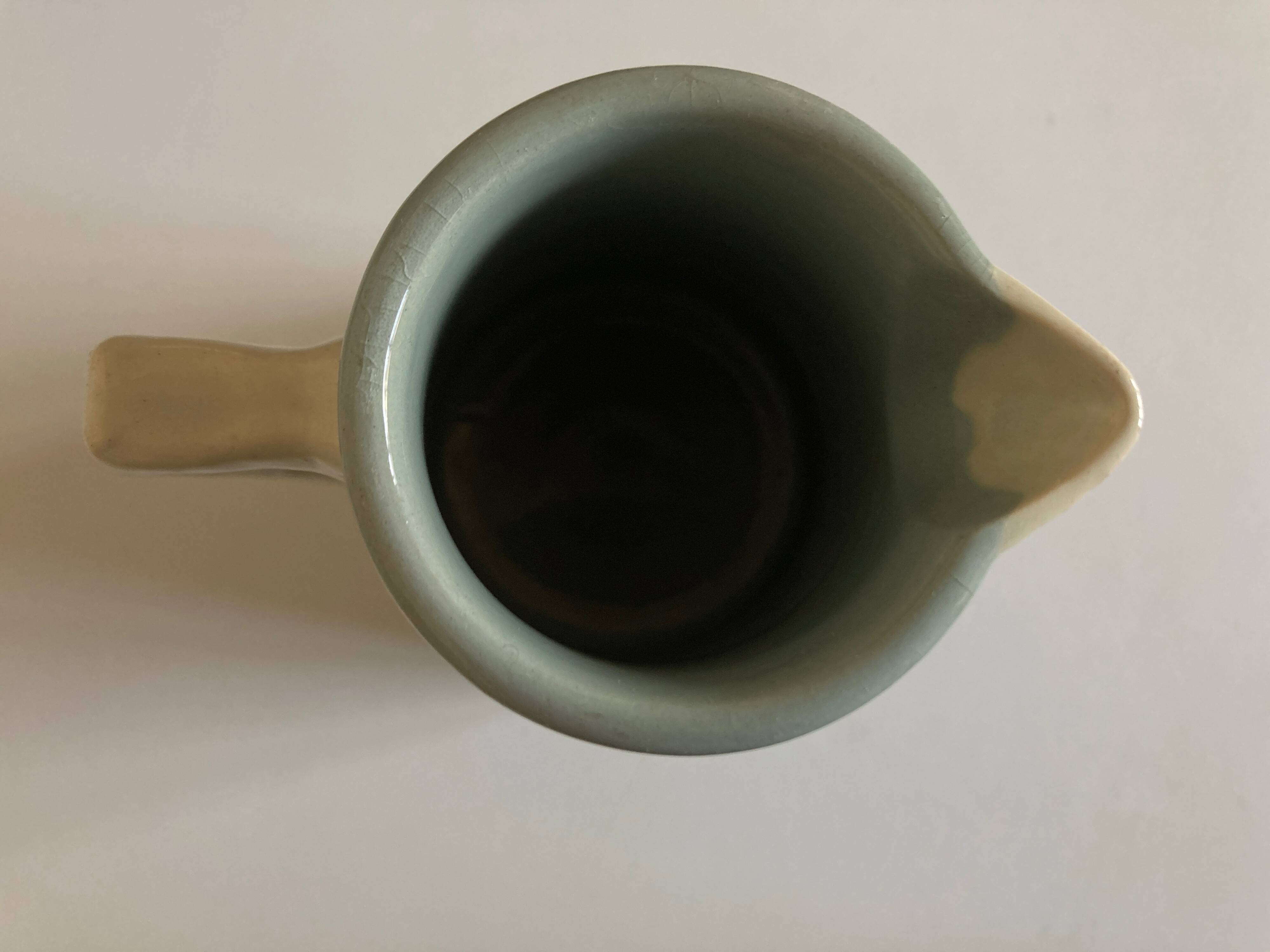 Sarreguemines Celadon neo classic pitcher 1950