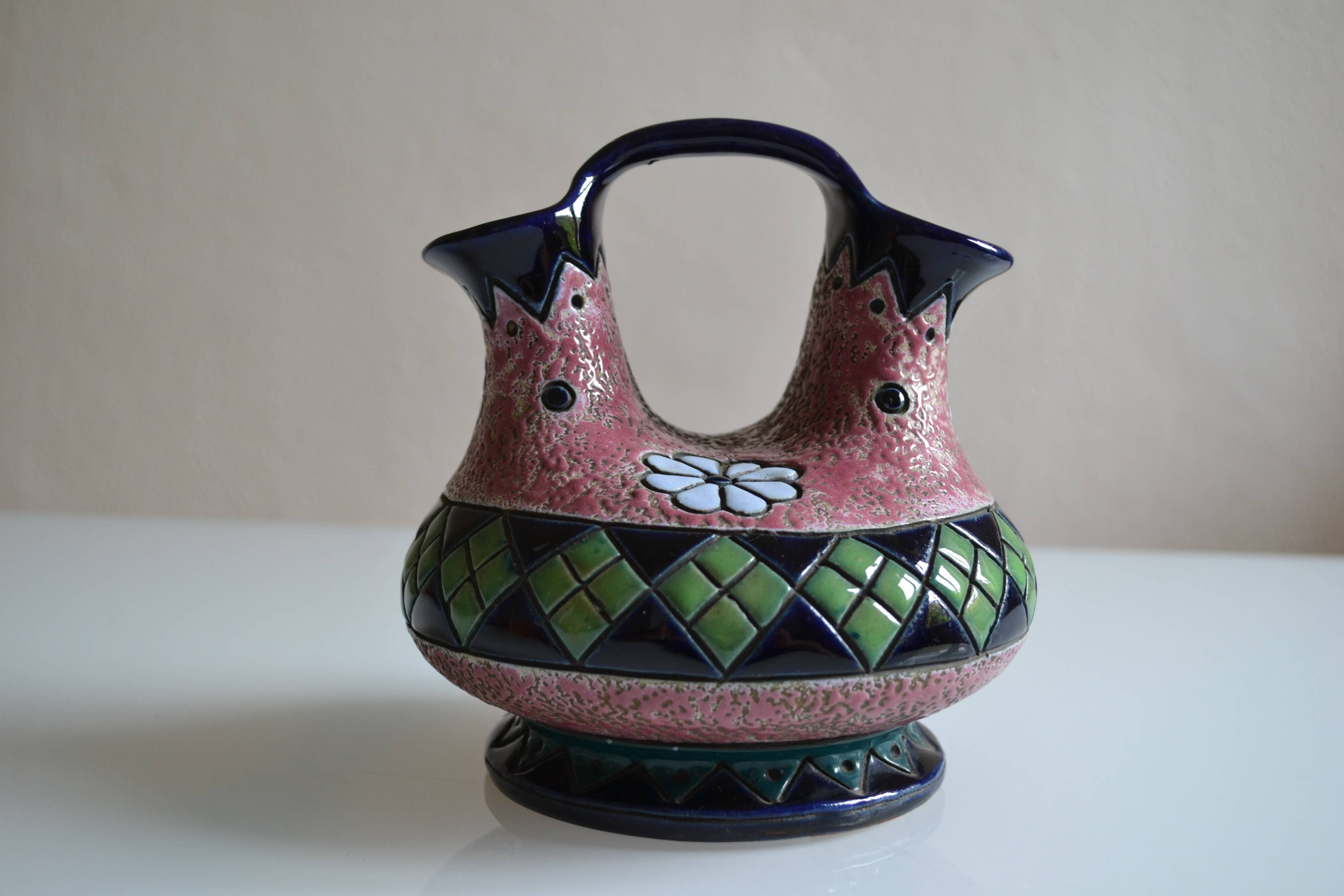 Art deco ceramic tulip vase Amphora Czechoslovakia