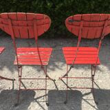 4 garden chairs folding metal wood