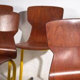 Yellow Retro Dining Chairs (Circa 1950). Set of 4