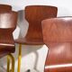 Retro yellow dining chairs (circa 1950). Set of 4 pieces.