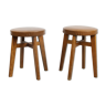 Mid-century brown leatherette stools