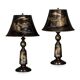 Mid 20thc japanese pair of lacquered table lamps c.1960