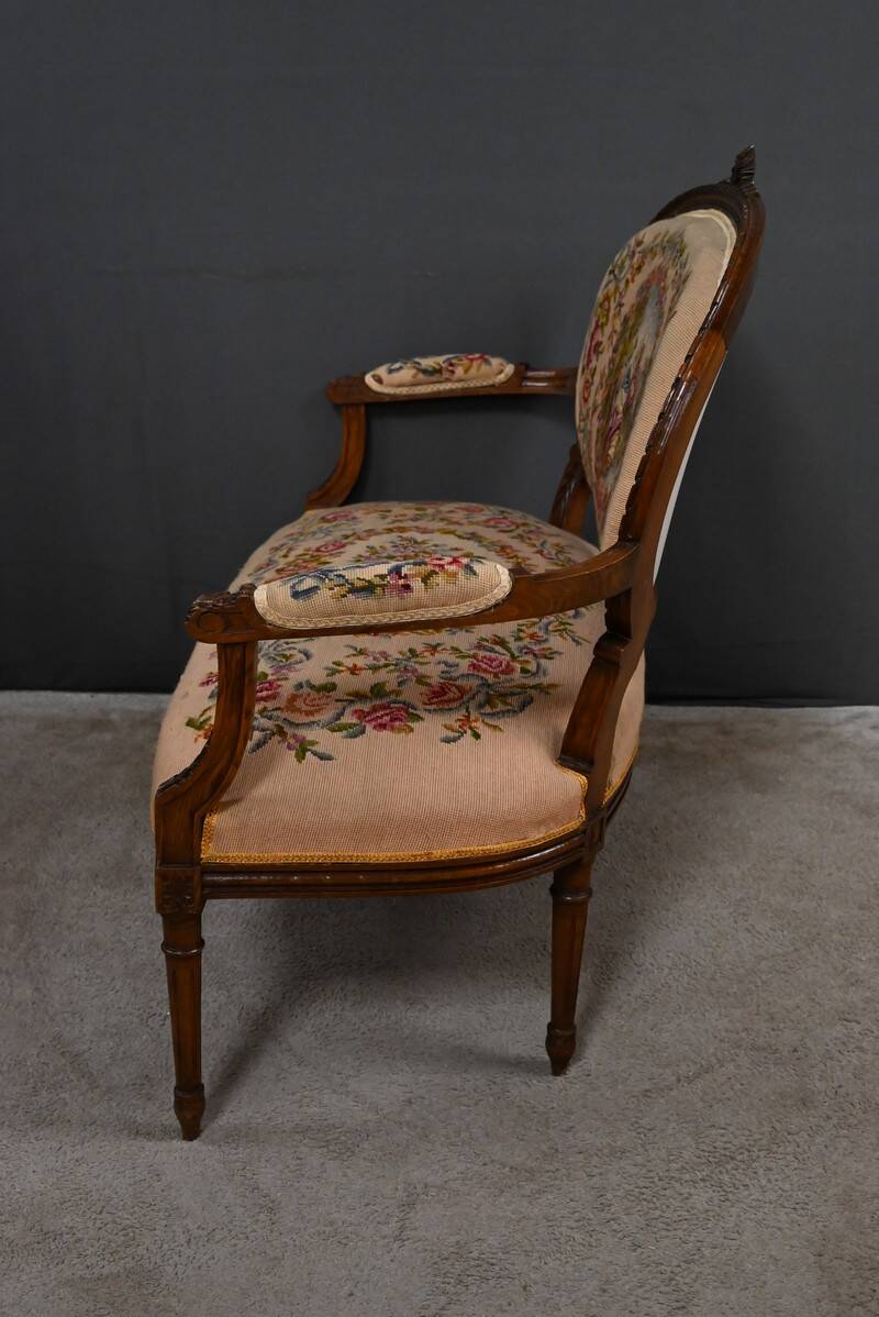 Beech canapé, stained, Louis XVI style - 1920