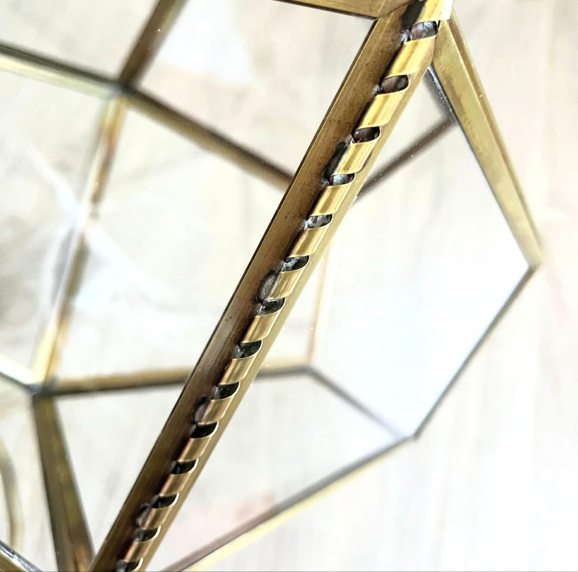 Vintage glass and brass pendant light