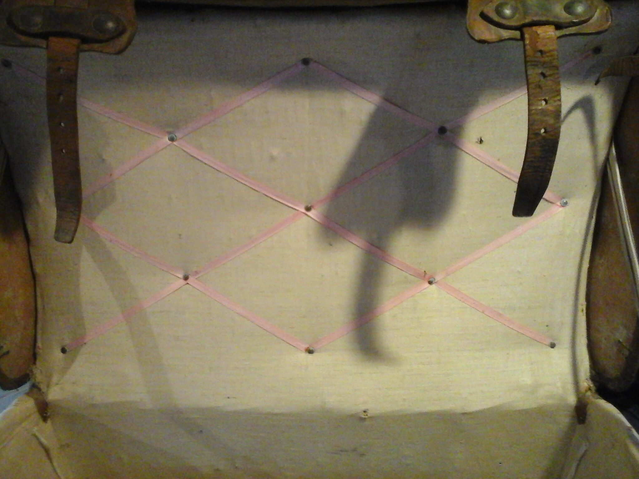 Leather travel trunk