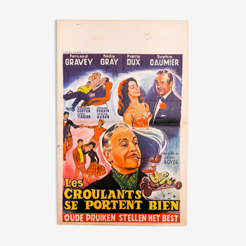 Affiche vintage authentique Cinéma de 1961 les croulants se portent bien