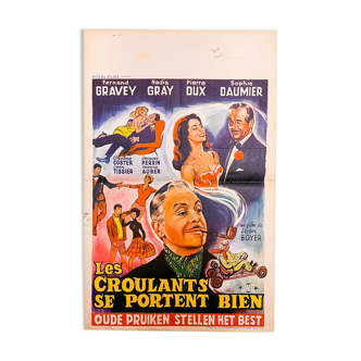 Affiche vintage authentique Cinéma de 1961 les croulants se portent bien