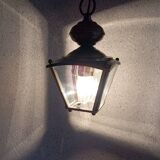 Vestibule lantern/suspension 4 sides beveled glass and brass