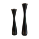 Pair of Scandinavian wooden candle holders 1970