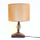 Glass and brass foot lamp