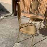 Vintage italian brass dining chairs and table by paolo salice, 1970s, set of 5