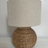 Wicker braided table lamp