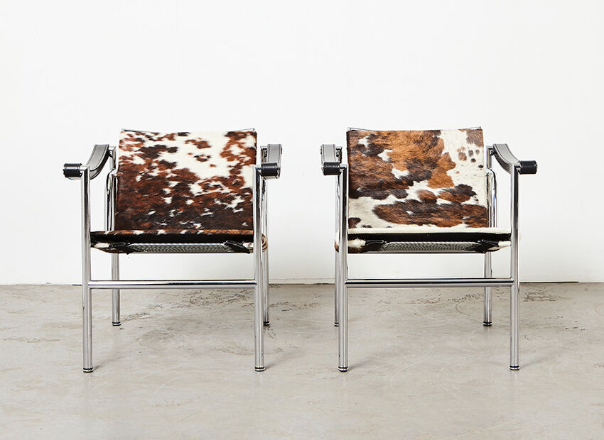 Le Corbusier Pair of LC1 Easy Chairs for Cassina 1990