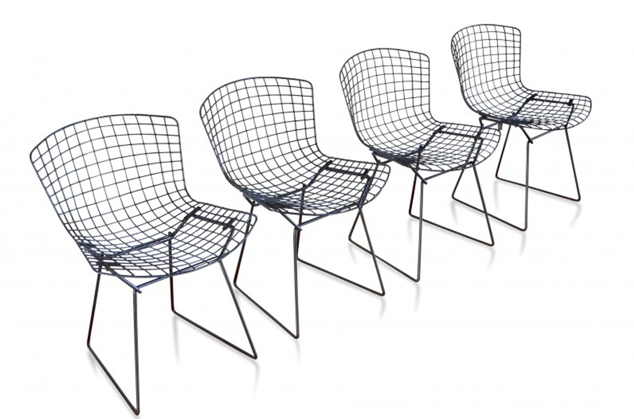 Set of 4 chairs "Wire" by Harry Bertoia, edition Knoll 1st edition