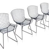 Set of 4 chairs "Wire" by Harry Bertoia, edition Knoll 1st edition