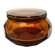 Art Deco bonbonniere, honey crystal, Moser, Czechoslovakia, 1930s