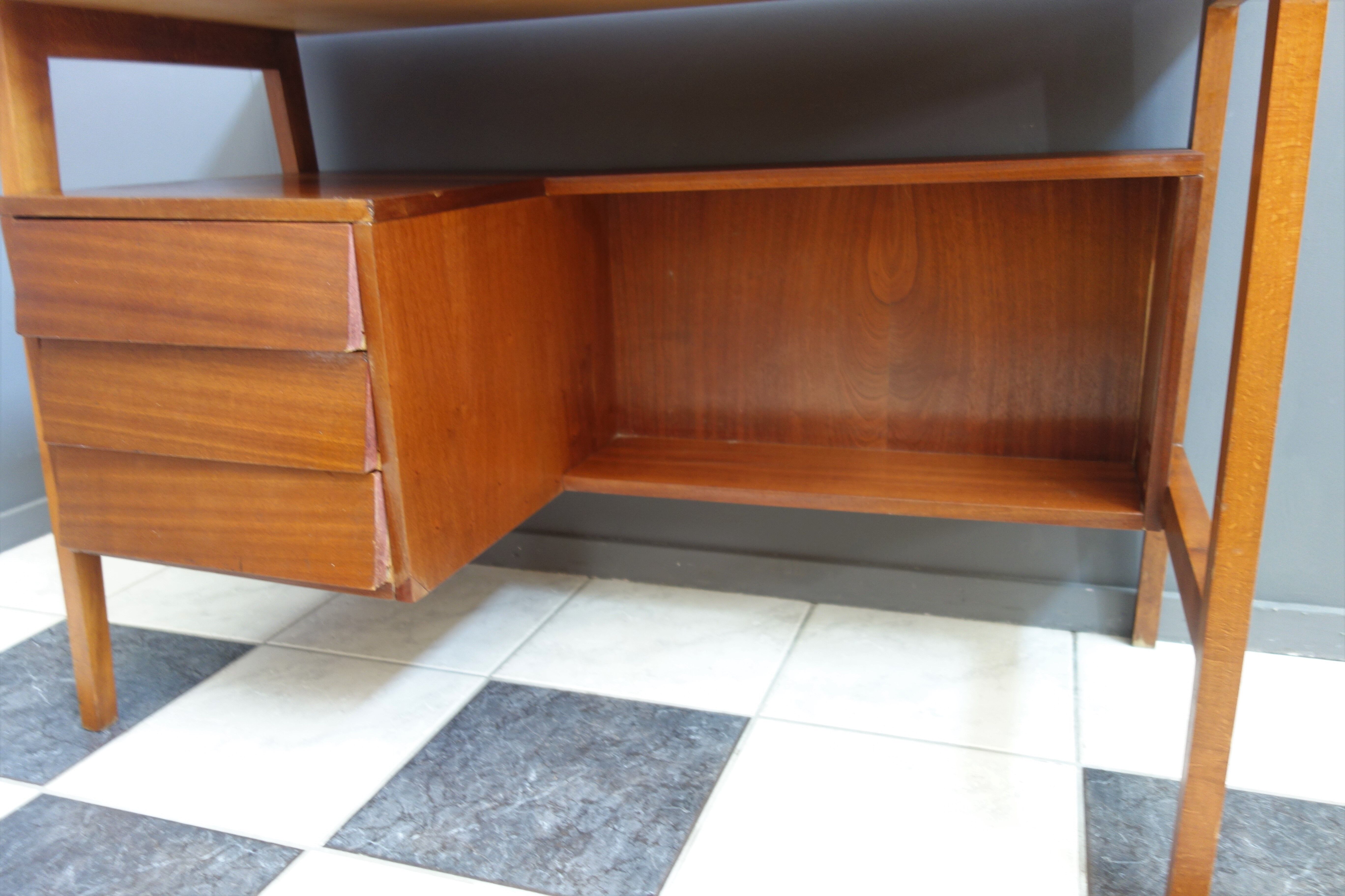 Scandinavian style wood desk 1960s