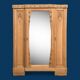Parisian Art Deco style wardrobe in solid raw oak, 1950