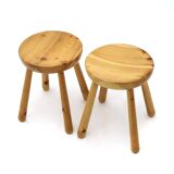 Solid pine stool, 1960s