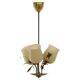 Mid-century glass and brass chandelier, model 501-3 by Stockmann, Finland, 1940s.