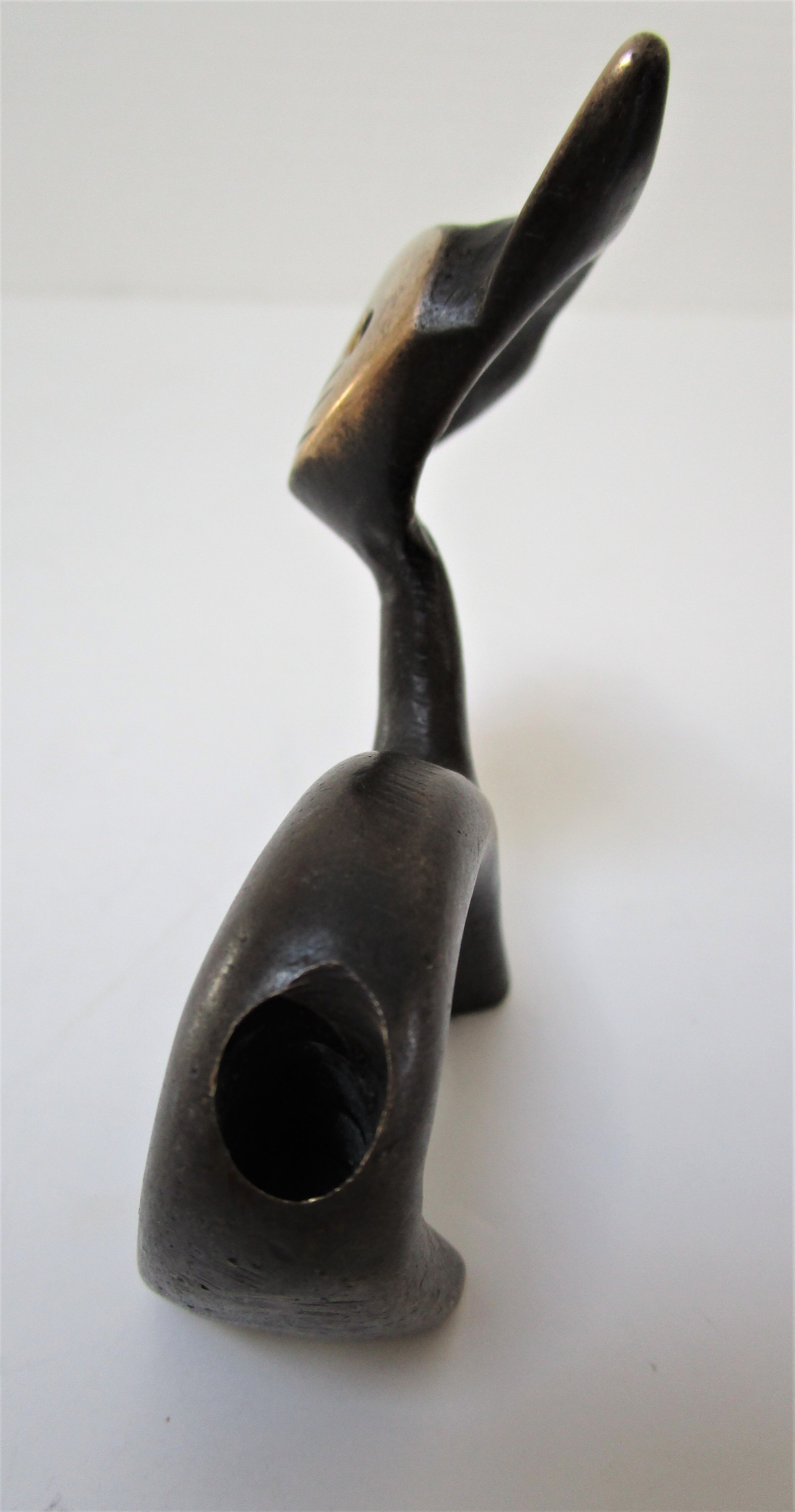 Blackened bronze brass cat wears zoomorphic pen Walter Bosse vintage