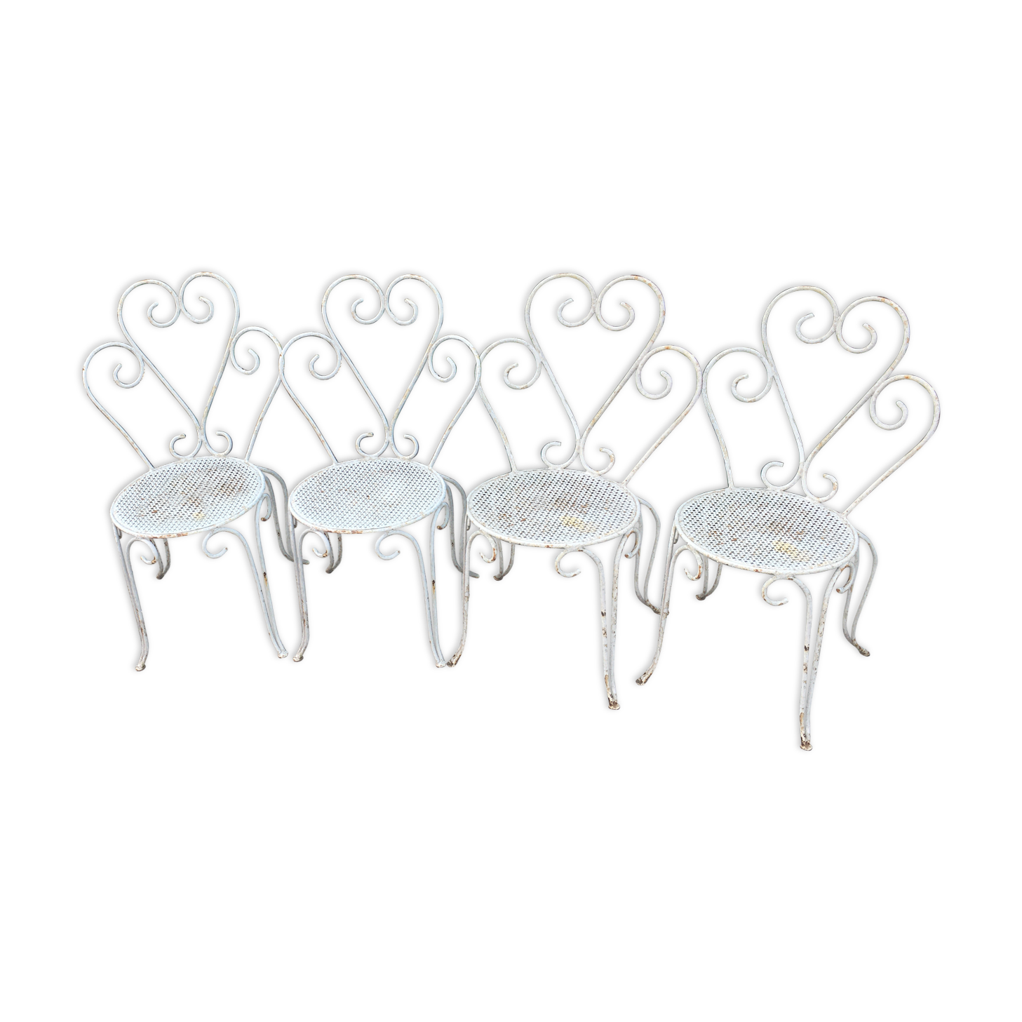 Set of 4 wrought iron chairs