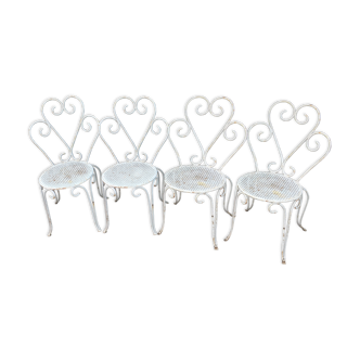 Set of 4 wrought iron chairs