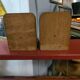 Pair of wooden dice bookends, circa 1960