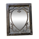 Wooden mirror with heart motif – natural patina