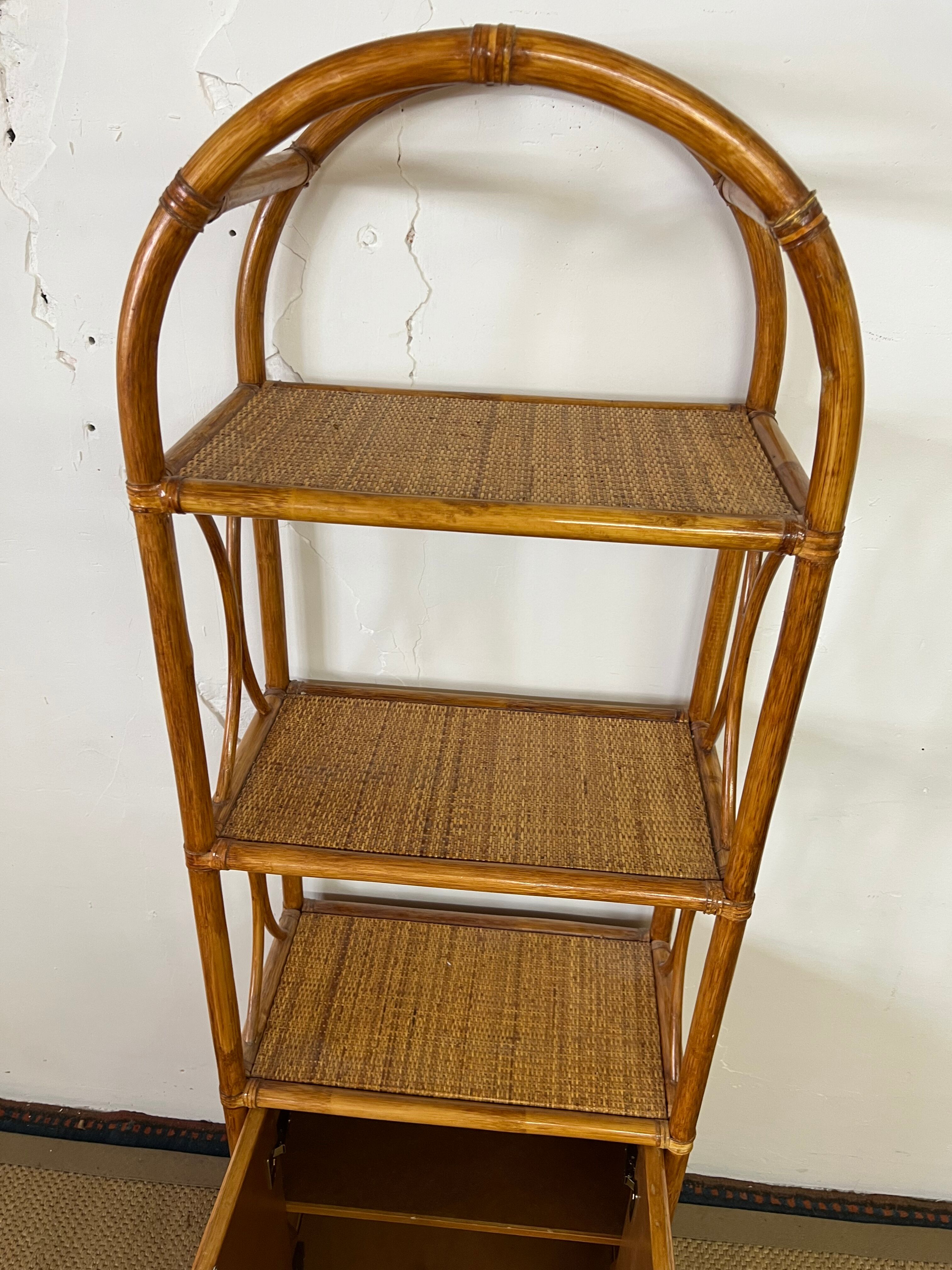 Rattan shelf 2 doors