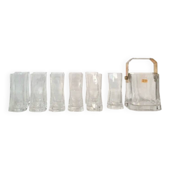 Set of 11 glasses with ice bucket, Tumbler Designer Cino Boeri for Arnolfo