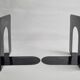 Pair of industrial book greenhouse in black lacquered steel