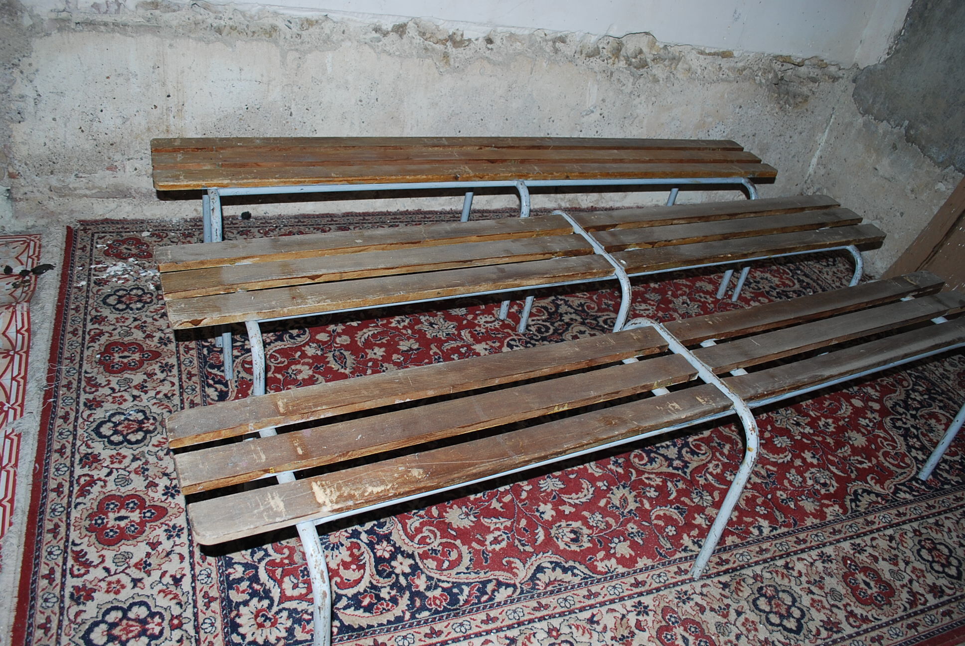 Three school benches