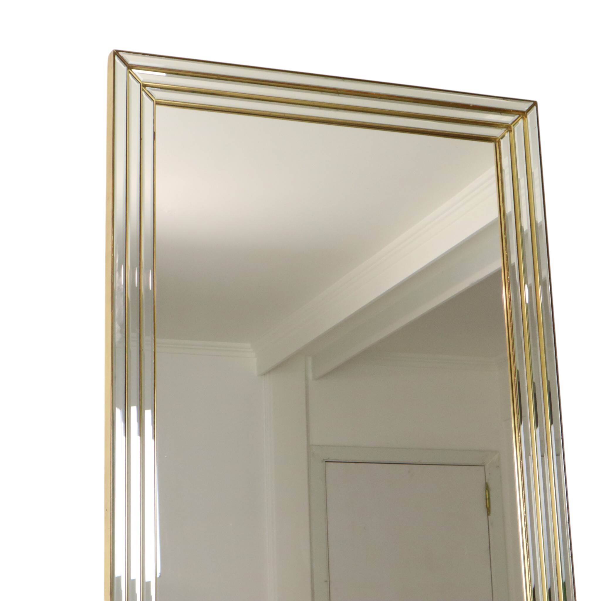 Miroir avec console argentés et dorés – Deknudt