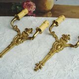 Appliques bronze anciennes style rocaille