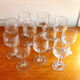 11 stemmed glasses, cut glass, garland pattern, 1960